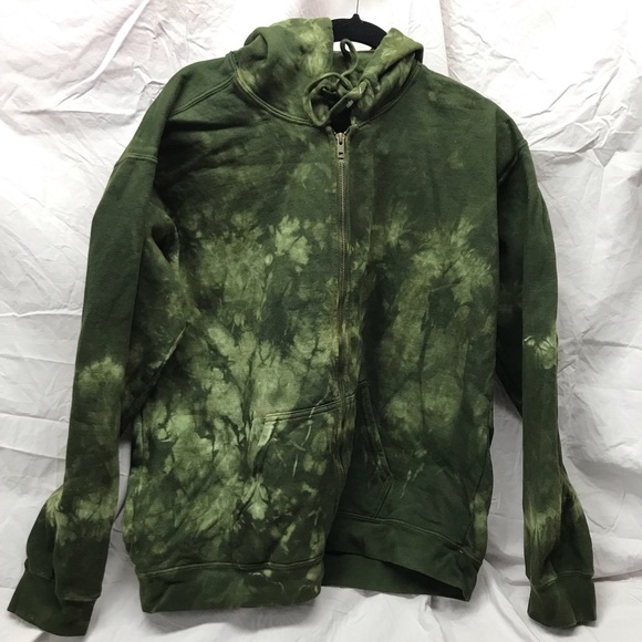 Organic Dye Green Cloud Wash Comfort Colors Hoodie Zip Sweatshirt S & M… - Picture 1 of 9